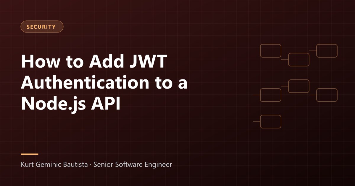 Cover for a guide on adding JWT authentication to a Node.js API